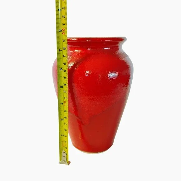 Chinese Red Kit Vanderwal Vase 7.5 Lantern Hill Seagrove North Carolina Pottery
